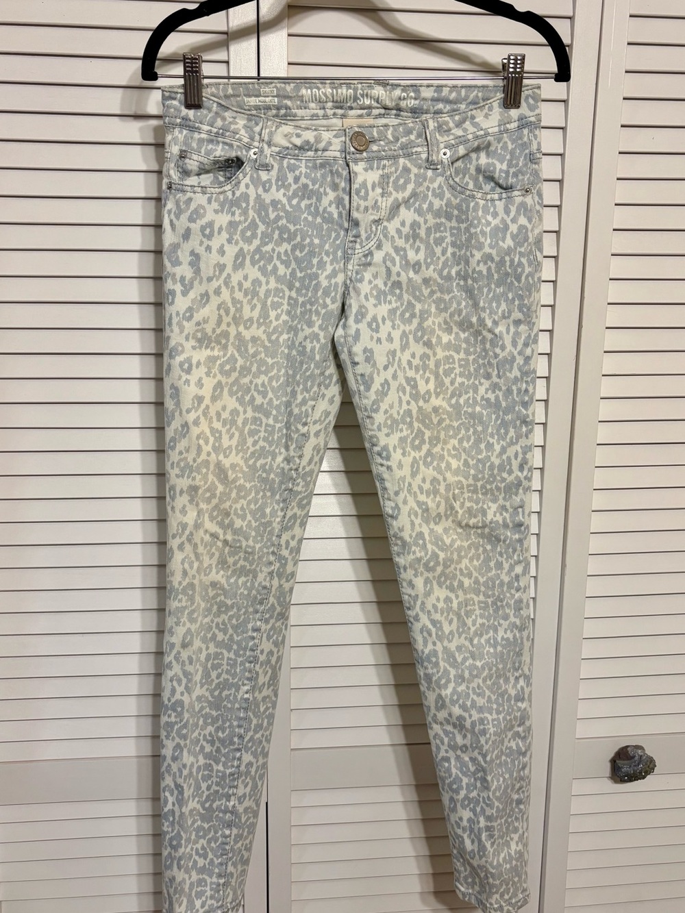 Mossimo Supply Co. Pale Blue Leopard Print Low Rise Jeans